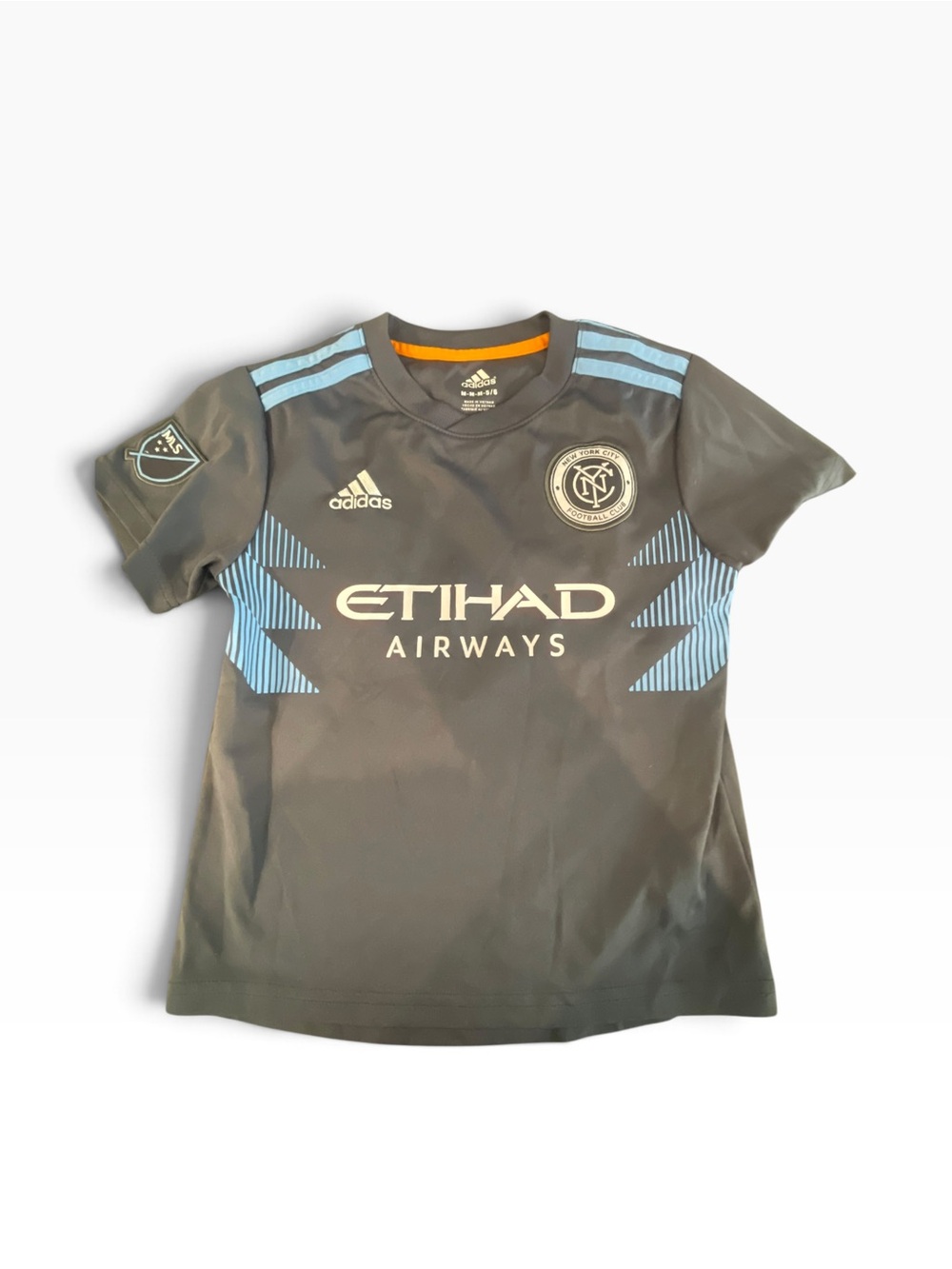 adidas Kids NYCFC Gray & Light Blue Soccer Jersey